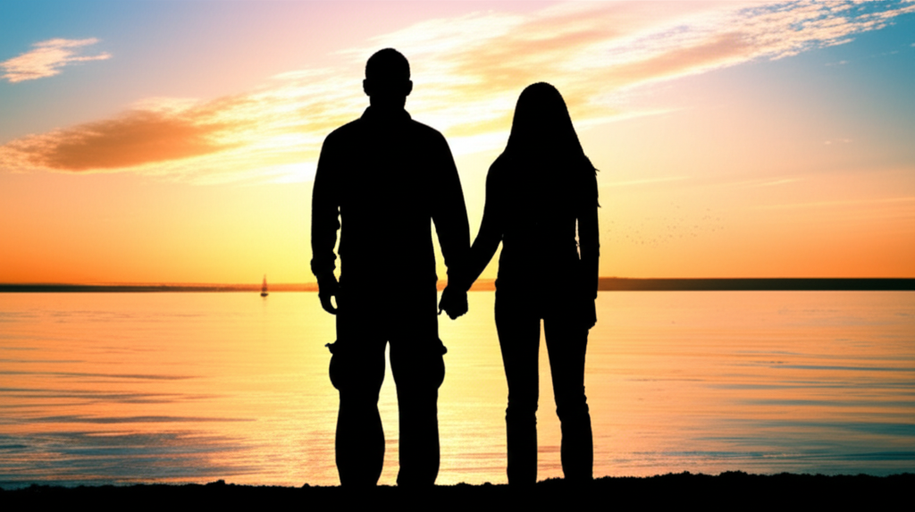 Couple connecting in the digital age