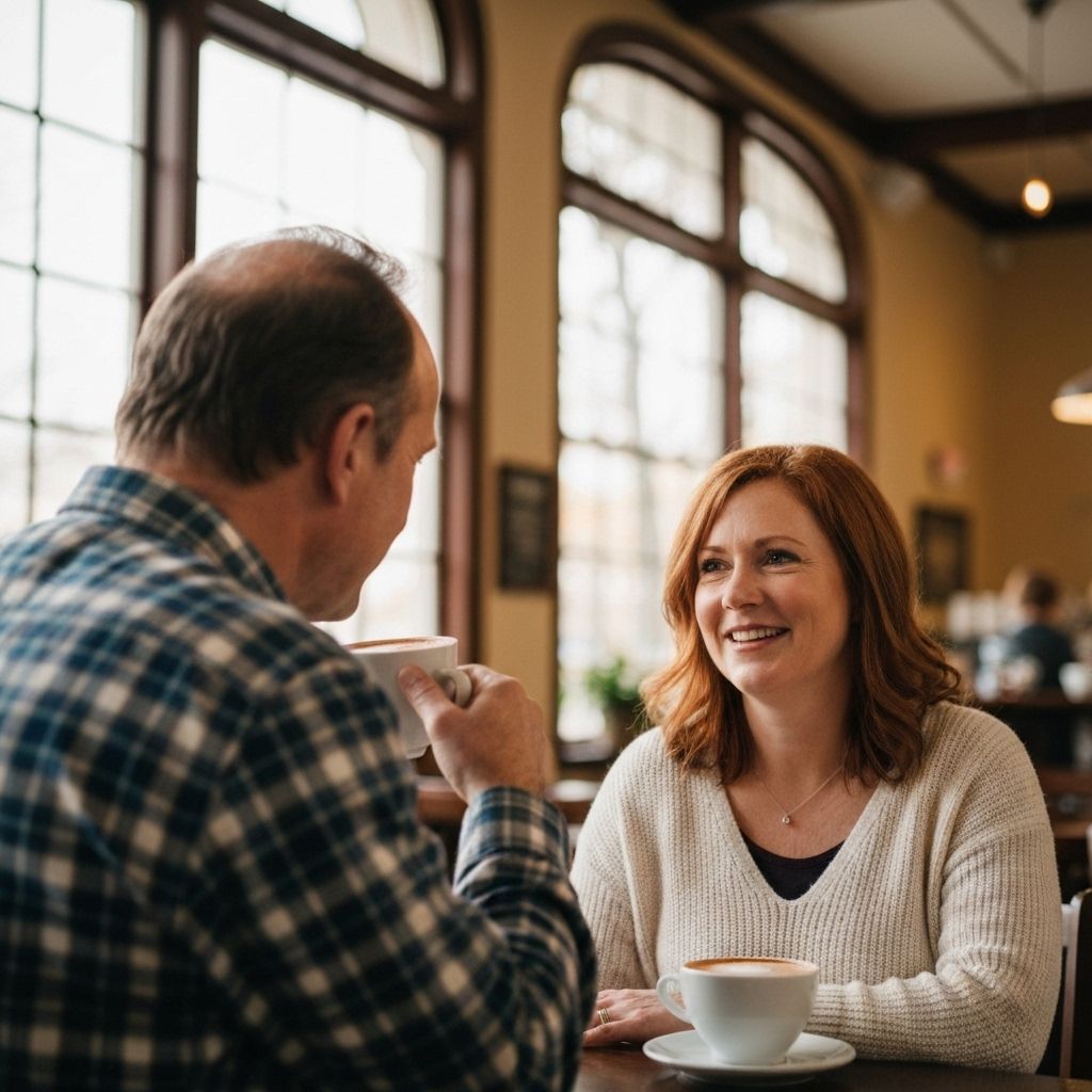 Couple having a serious but caring conversation